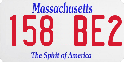 MA license plate 158BE2