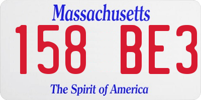 MA license plate 158BE3