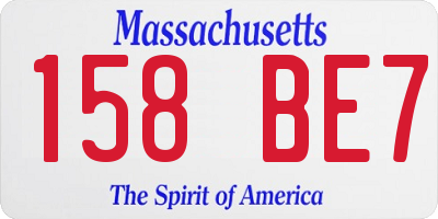 MA license plate 158BE7