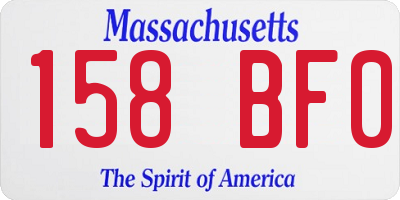 MA license plate 158BF0