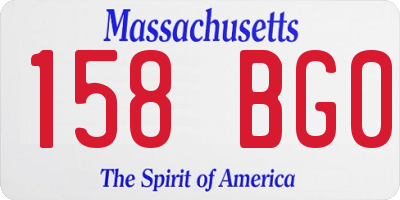 MA license plate 158BG0