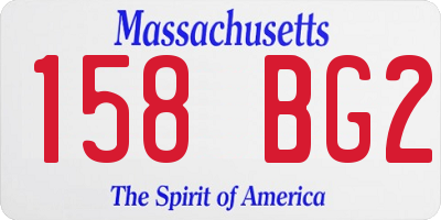 MA license plate 158BG2