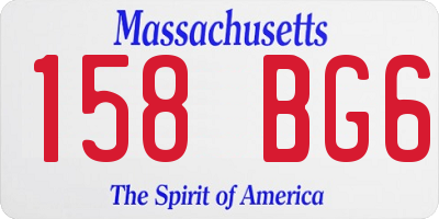 MA license plate 158BG6