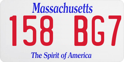 MA license plate 158BG7