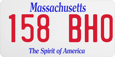 MA license plate 158BH0