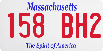 MA license plate 158BH2