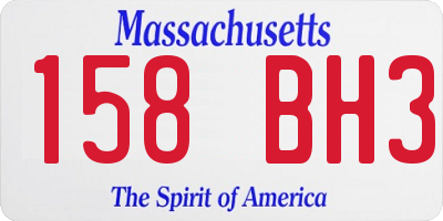 MA license plate 158BH3