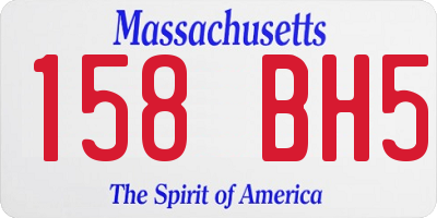 MA license plate 158BH5