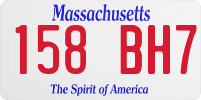 MA license plate 158BH7