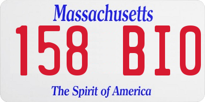 MA license plate 158BI0