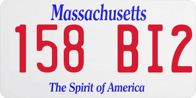 MA license plate 158BI2