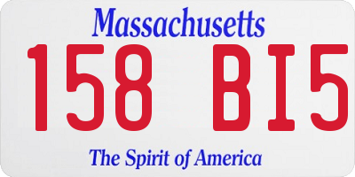 MA license plate 158BI5