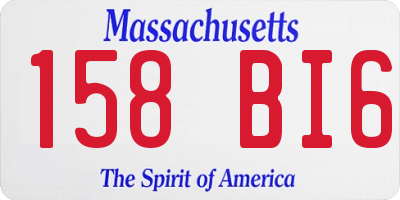 MA license plate 158BI6