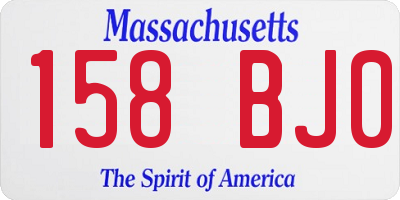 MA license plate 158BJ0