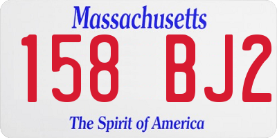 MA license plate 158BJ2