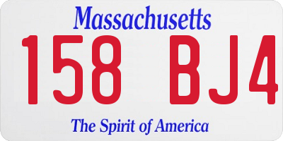 MA license plate 158BJ4
