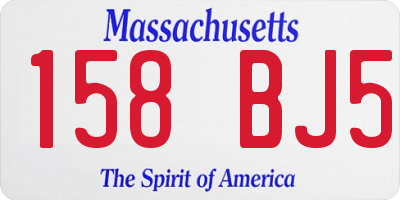 MA license plate 158BJ5