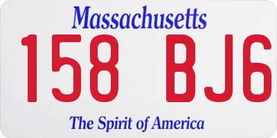 MA license plate 158BJ6