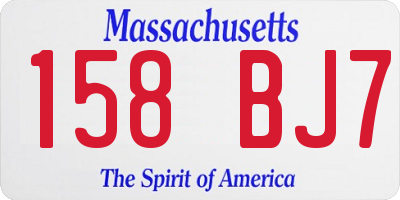 MA license plate 158BJ7