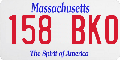MA license plate 158BK0