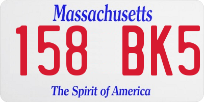 MA license plate 158BK5