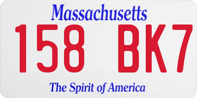 MA license plate 158BK7