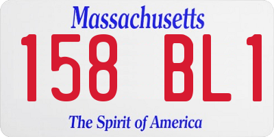 MA license plate 158BL1