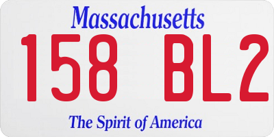 MA license plate 158BL2