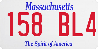 MA license plate 158BL4