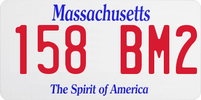MA license plate 158BM2
