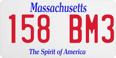 MA license plate 158BM3