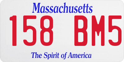MA license plate 158BM5