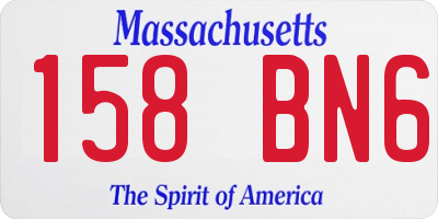 MA license plate 158BN6