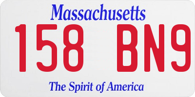 MA license plate 158BN9