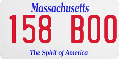 MA license plate 158BO0