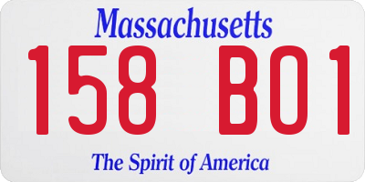 MA license plate 158BO1
