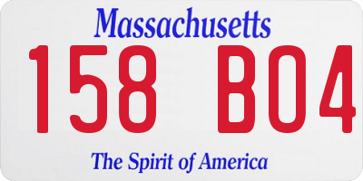 MA license plate 158BO4