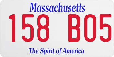 MA license plate 158BO5