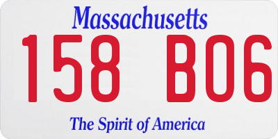 MA license plate 158BO6