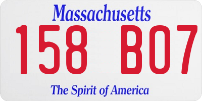 MA license plate 158BO7