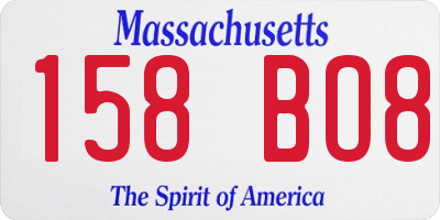 MA license plate 158BO8