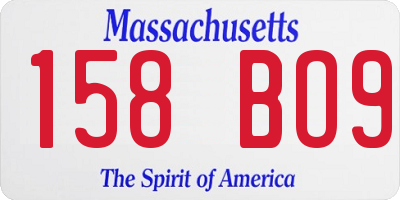 MA license plate 158BO9