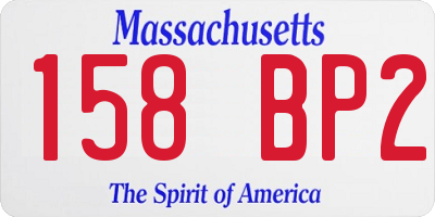 MA license plate 158BP2