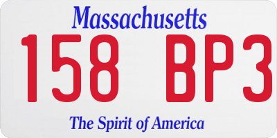 MA license plate 158BP3