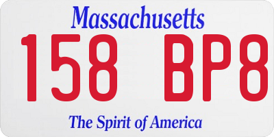 MA license plate 158BP8