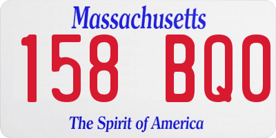 MA license plate 158BQ0