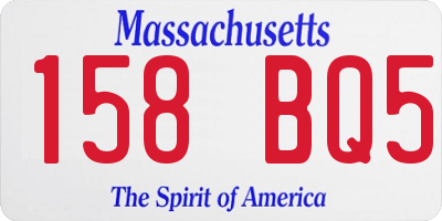 MA license plate 158BQ5