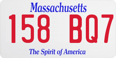 MA license plate 158BQ7