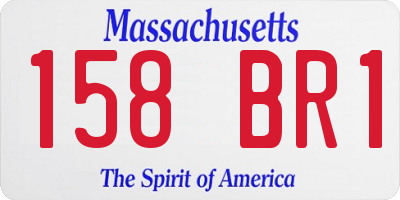 MA license plate 158BR1