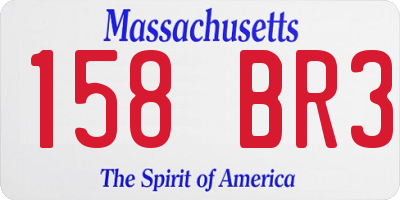 MA license plate 158BR3
